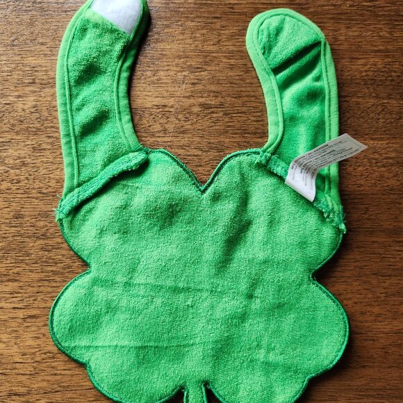 ADORABLE My First St. Patrick's Day BABY Bib Shamrock Four Leaf Clover - Picture 5 of 5